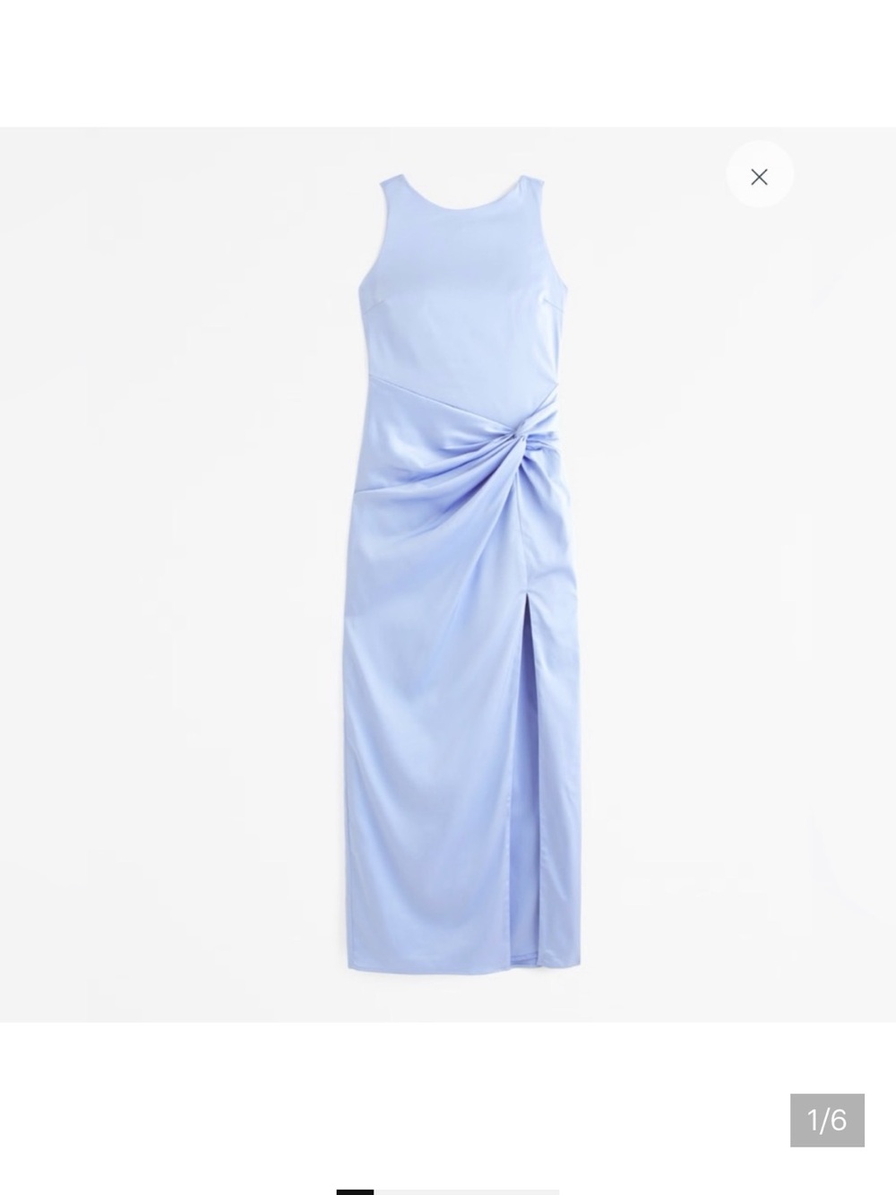 Abercrombie & Fitch Pale Blue Sleeveless Maxi Dress with Knot Detail